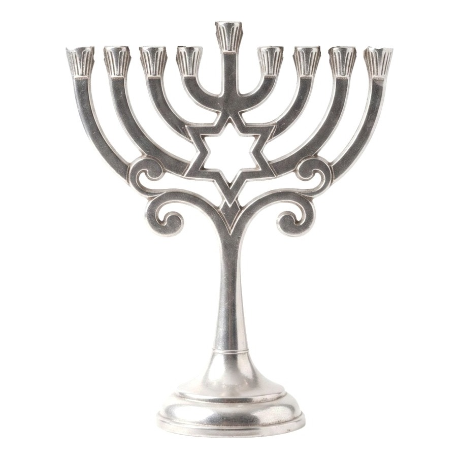 Hanoukia argent en aluminium (h 22 cm)