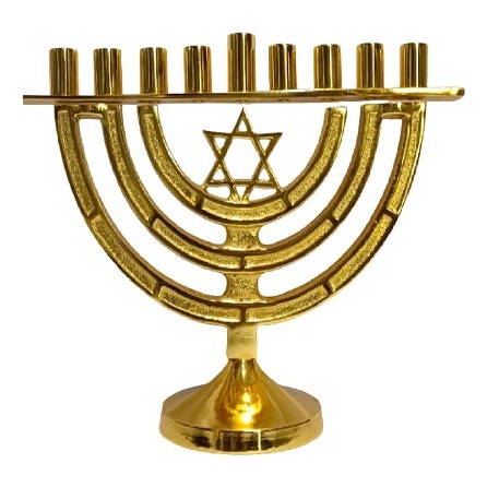 Hanoukia 9 feux dorée en aluminium (h 30 cm)